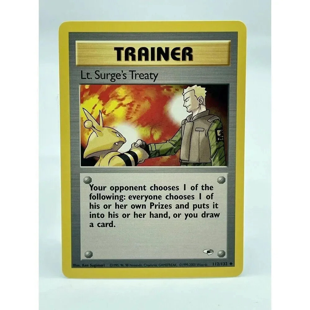 Lt. Surge's Treaty 112/132 Gym Heroes Trainer Pokemon‎ TCG Vintage 2000 NM